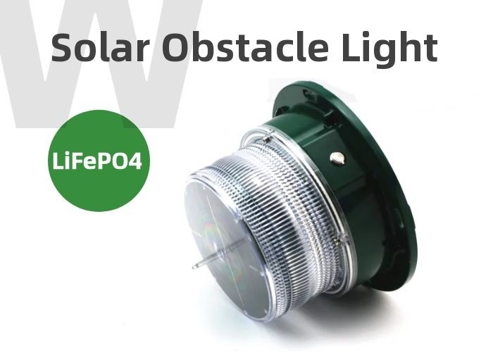 टावर क्रेन के लिए TFS1803 LED सोलर एविएशन लाइट निर्माण क्षेत्रों के लिए ICAO रेड ग्रीन: